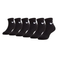 Nike Swoosh Performance Quarter Sock 6 Pack Childrens Black