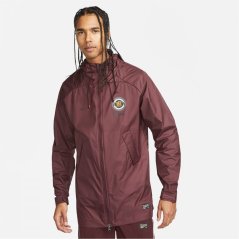 Nike FC Hooded Rain Jacket Mens Burg Cr/Black
