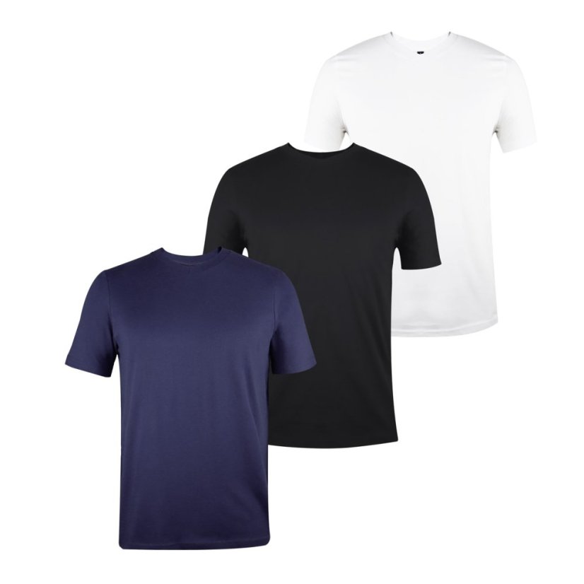 Donnay Three Pack V Neck pánské tričko White/Blck/Navy