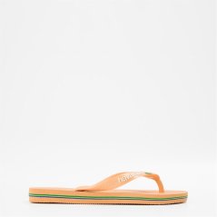 Havaianas Women's Hav. Brasil Logo Ruby Red Flip Flops Peach