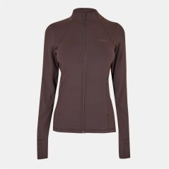 USA Pro Women's Core Fitness Long Sleeve Slim Fit Performance Training Jacket Espresso
