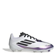 adidas F50 League Junior Firm Ground Football Boots White/Purple