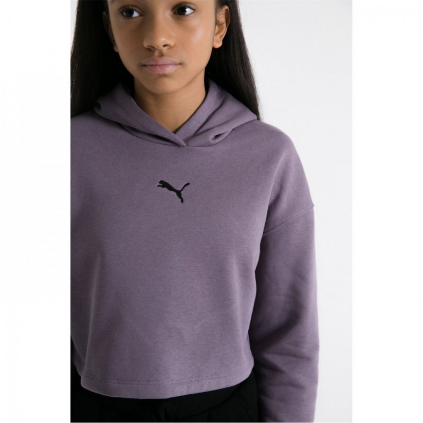 Puma Fleece Tracksuit Junior Girls Purple/Black