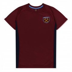 Source Lab Ham United Poly T-Shirt Juniors Claret/Blue