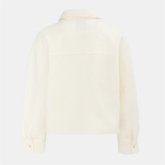 Firetrap Women's Short Textured Cropped Long Sleeve Shearling Jacket Cream
