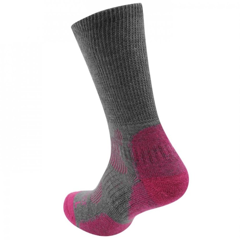 Karrimor Merino Fibre Lightweight Walking Socks Ladies Grey/Fuchsia