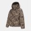 Firetrap Women's Quilted Detachable Hood Long Sleeve Oversized Fit Medium Puffer Jacket Leopard Print