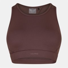 USA Pro Pro Core Racer Back Sports Bra Ladies Espresso