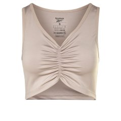 Reebok Studio Ruched Cropped Tank Top Womens Boulder Grey