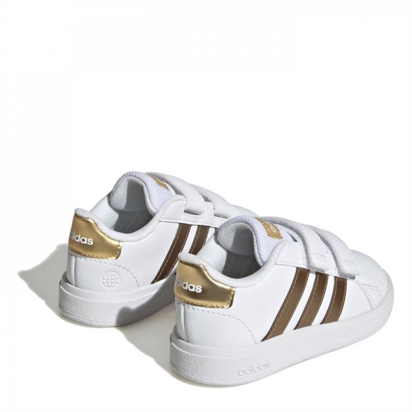 adidas Grand Court 2.0 Infant Trainers Ftwwht/Magold