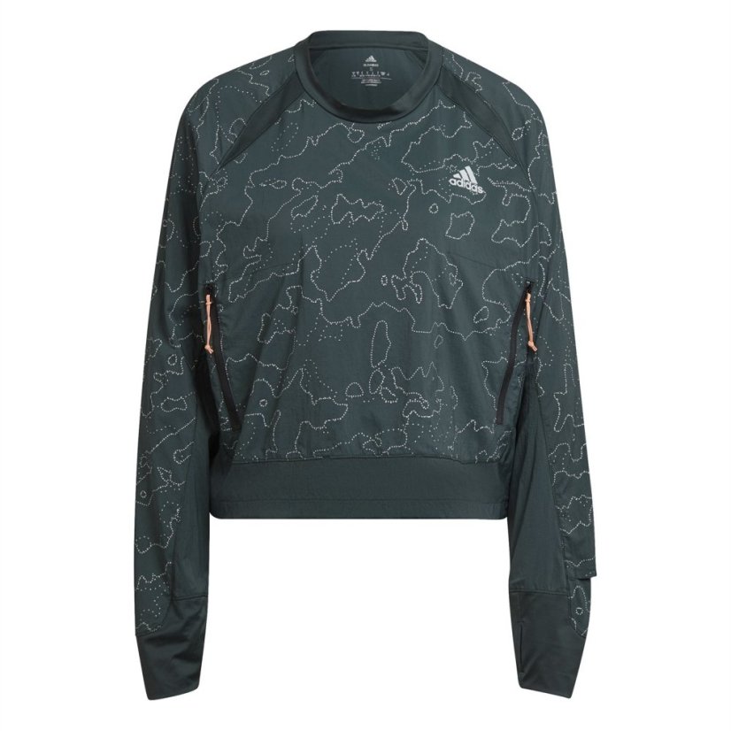 adidas Women's AEROREADY Long Sleeve Lightweight Performance Running Jacket Shadow Green