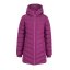 Slazenger Women's Mid-Length Hooded Long Sleeve Puffer Jacket Plum