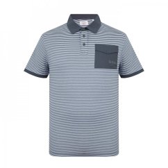 Lee Cooper Stripe Polo Mens Charc/whit