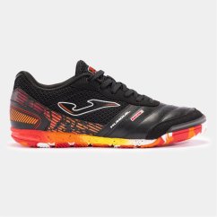 Joma Mundial Leather Indoor Football Trainers Black/Orange