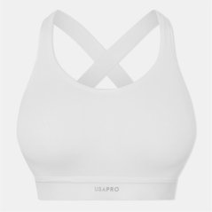 USA Pro High Support Sports Bra White