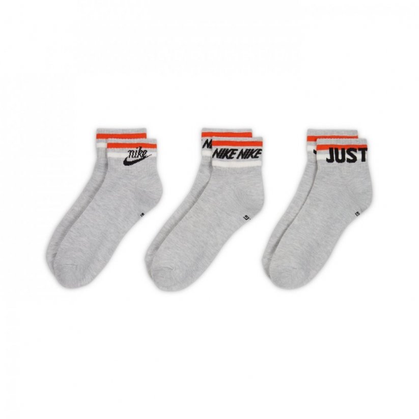 Nike Everyday Essential Ankle Socks 3 Pairs Grey