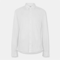 Only Men's Long-Sleeve Plain Shirt Bright White