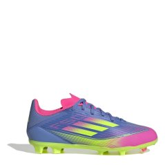 adidas F50 League Childrens Firm Ground Football Boots Blue/Lemon