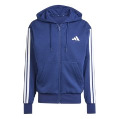 adidas Essentials Fleece 3-Stripes Full-Zip pánska mikina Navy/White