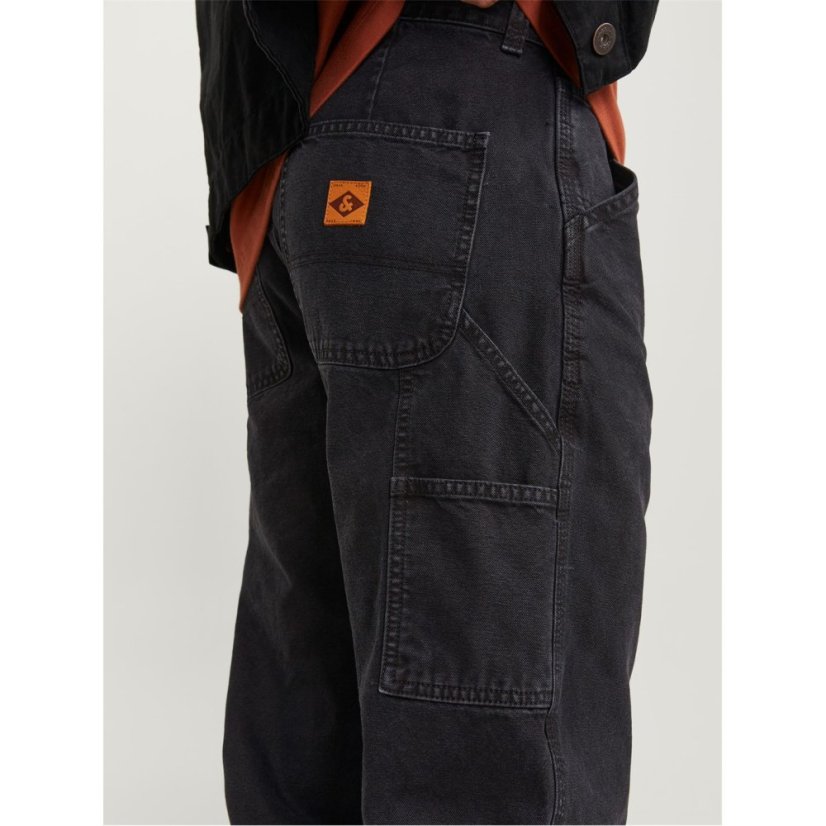 Jack and Jones Men's Eddie Carp Carpenter Jeans Black