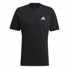 adidas Essentials Single Jersey Linear Embroidered Logo pánské tričko Black SL