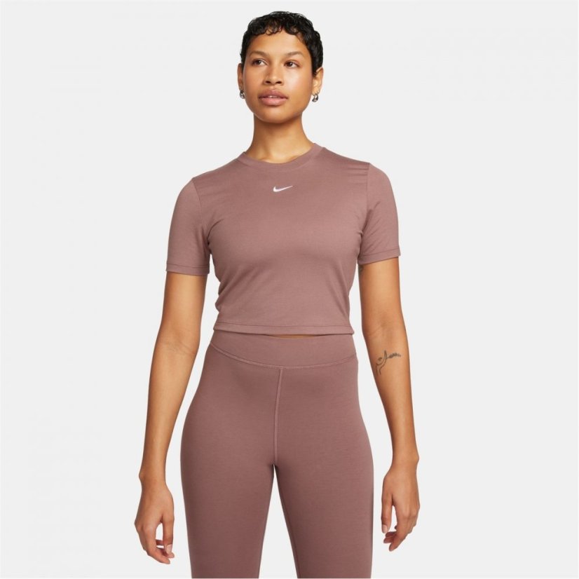 Nike Sportswear Essential Women's Slim-Fit Crop T-Shirt Smokey Mauve