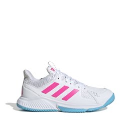 adidas Court Flight Indoor Shoes Womens White/Pink