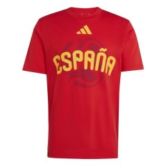 adidas Mens Spain Short Sleeve Performance T-Shirt Vivid Red