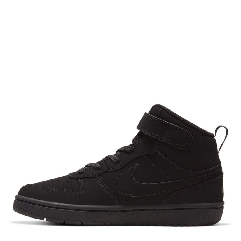 Nike Court Borough Mid 2 Little Kids' Shoe Triple Black