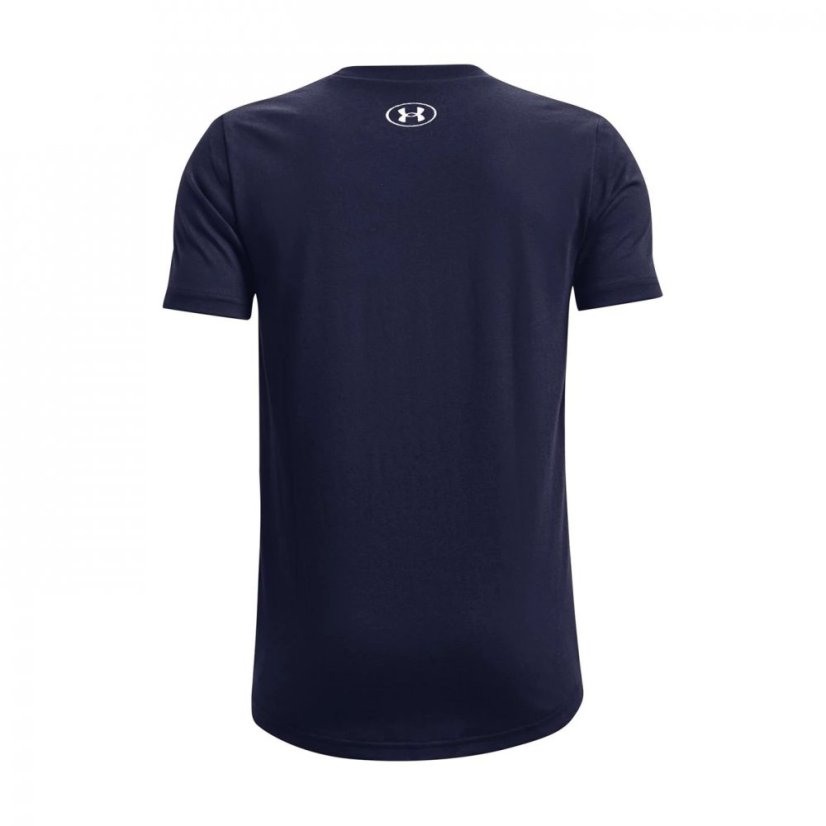 Under Armour Armour UA Left Chest Logo Short Sleeve Boy's Navy/Grey