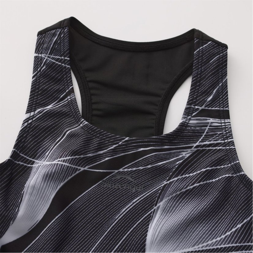 Slazenger LYCRA® XTRA LIFE™ Boyleg Swimming Suit Junior Girls Black/Grey