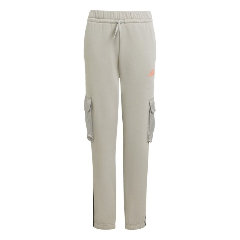 adidas Utility Fleece Cargo Joggers Juniors Grey/Coral