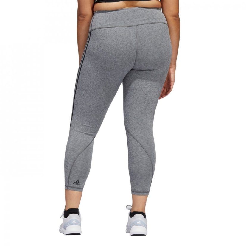 adidas Optime TrainIcons 3-Stripes 7/8 Leggings (Plus Size) Womens Dgreyh