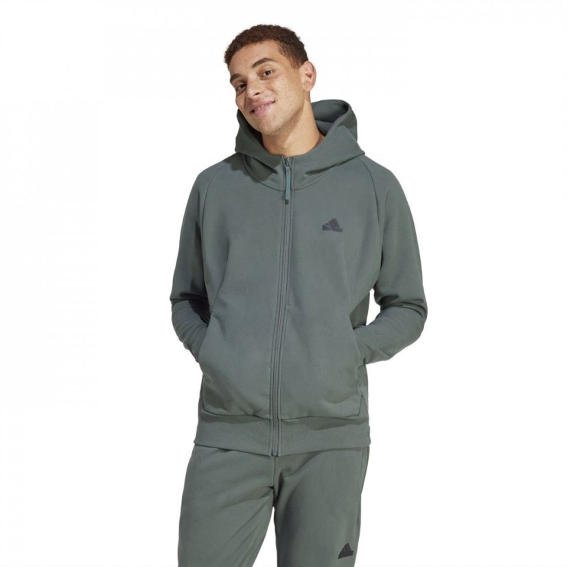 adidas FULL-ZIP HOODED TRACK TOP Legend Ivy