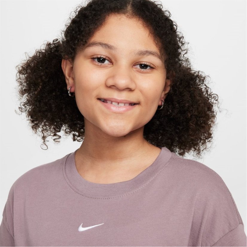 Nike Sportswear Big Kids' (Girls') T-Shirt Taupe Grey