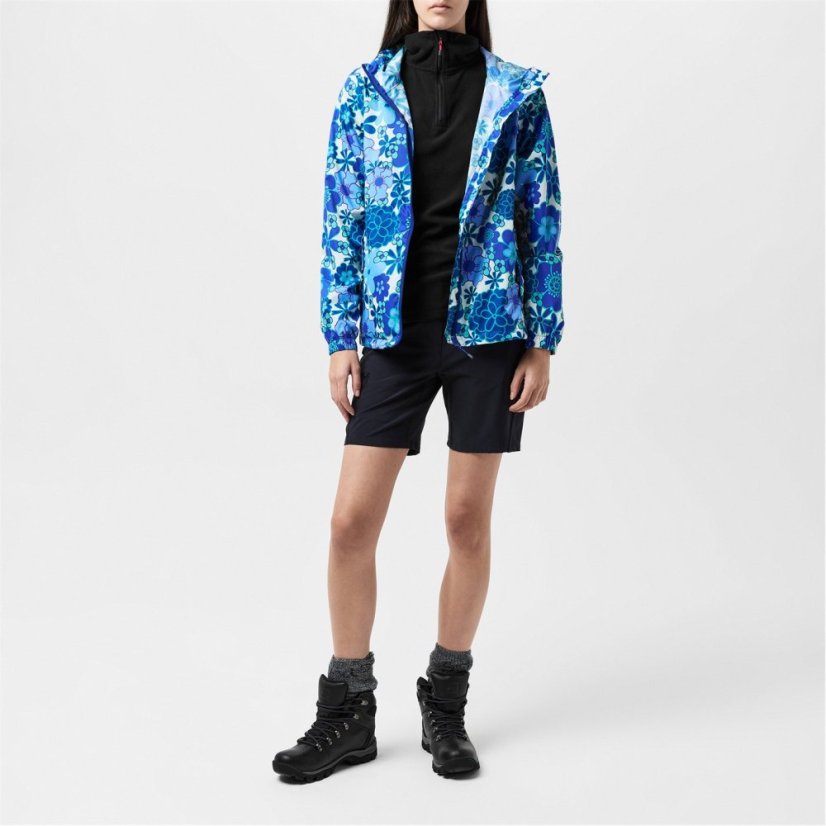 Gelert Women's Packaway Wind Resistant Waterproof Jacket Purple/Beige