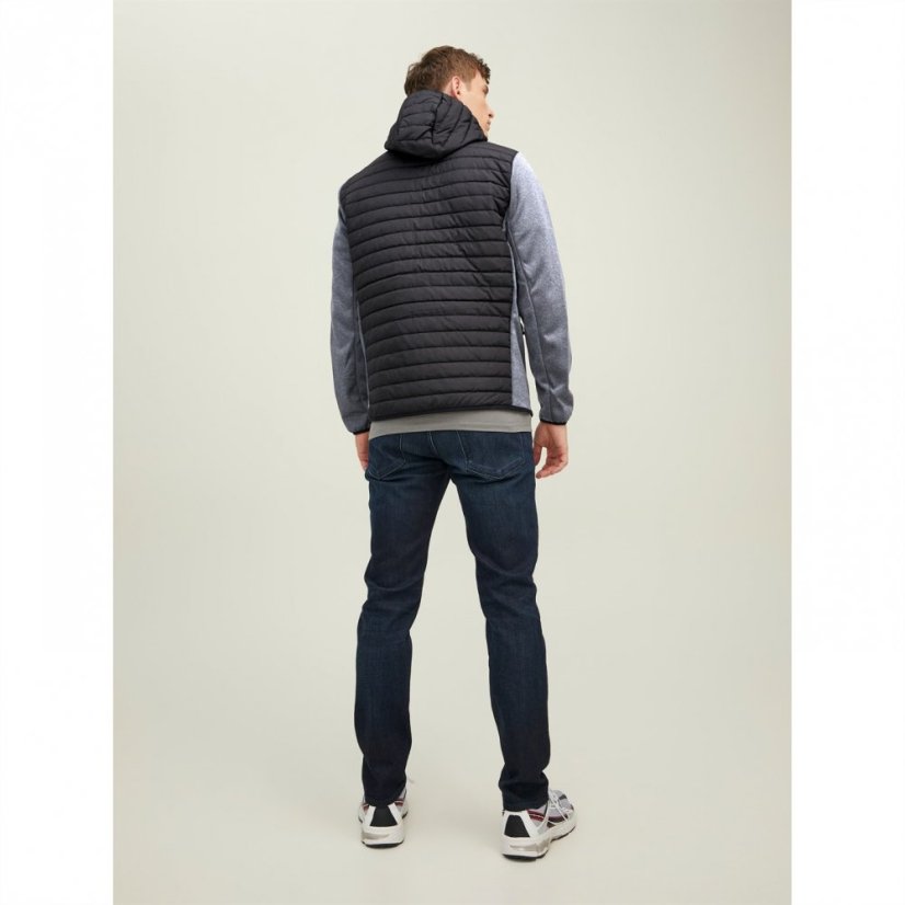 Jack and Jones Quilted Puffer Jacket Black/Grey