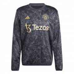 adidas Manchester United Stone Roses Pre-Match Warm Top 2023 2024 Adults Black
