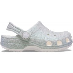 Crocs Unisex Kids Classic Glitter Clogs White