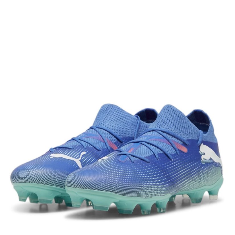 Puma Future 7 Match Womens Firm Ground Football Boots Blue/Wht/Green