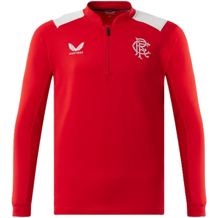 Castore Rangers FC 1/4 Zip Top Juniors Red