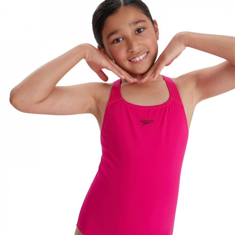Speedo Girls Endurance Plus Medalist Swimsuit Electric Pink