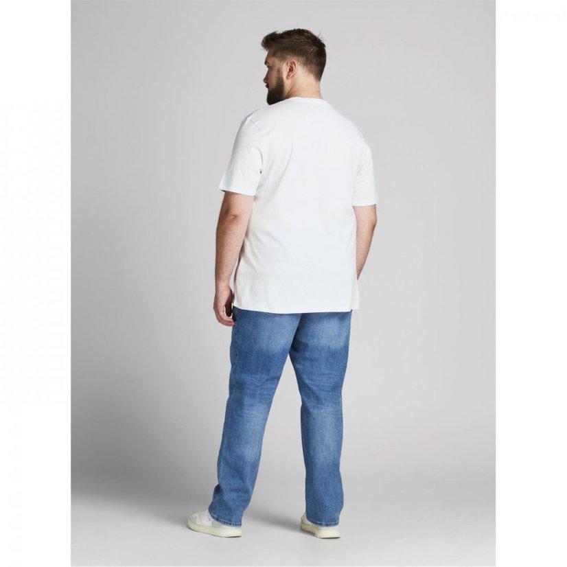 Jack and Jones Short Sleeve Logo T-Shirt Mens Plus Size White