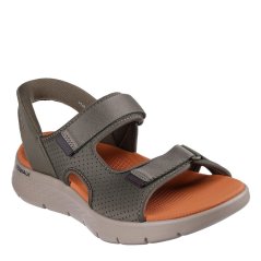 Skechers Slip-On Quarter Strap Flat Sandals Olive
