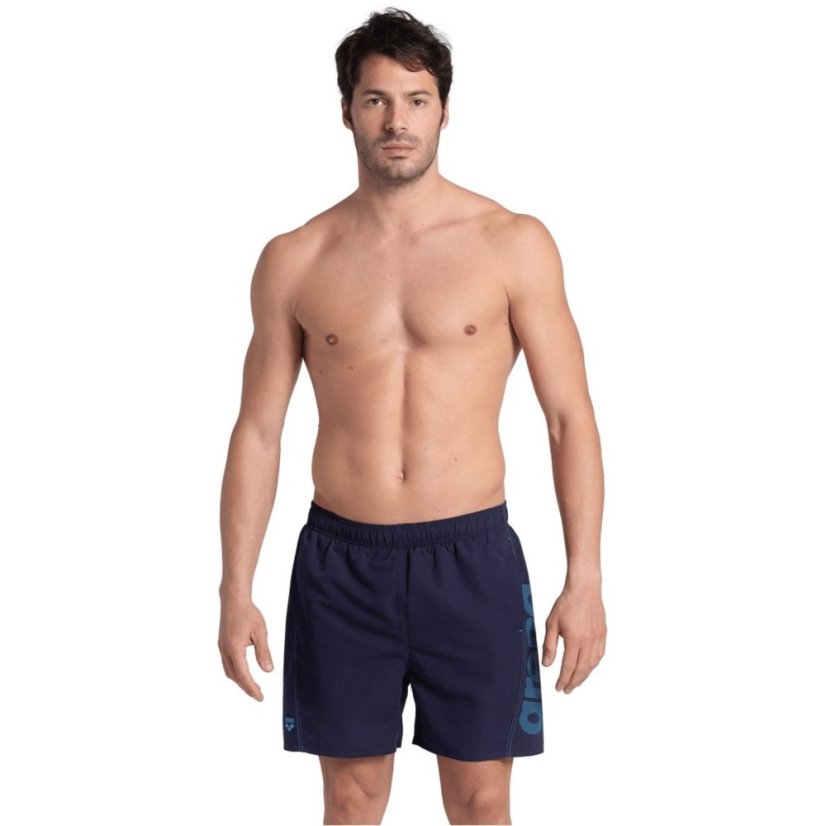 Arena Fundamentals Logo Swim Shorts Mens Navy Turquoise