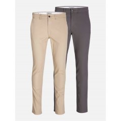 Jack and Jones 2-Pack Marco Chino Trouser Mens Crockery
