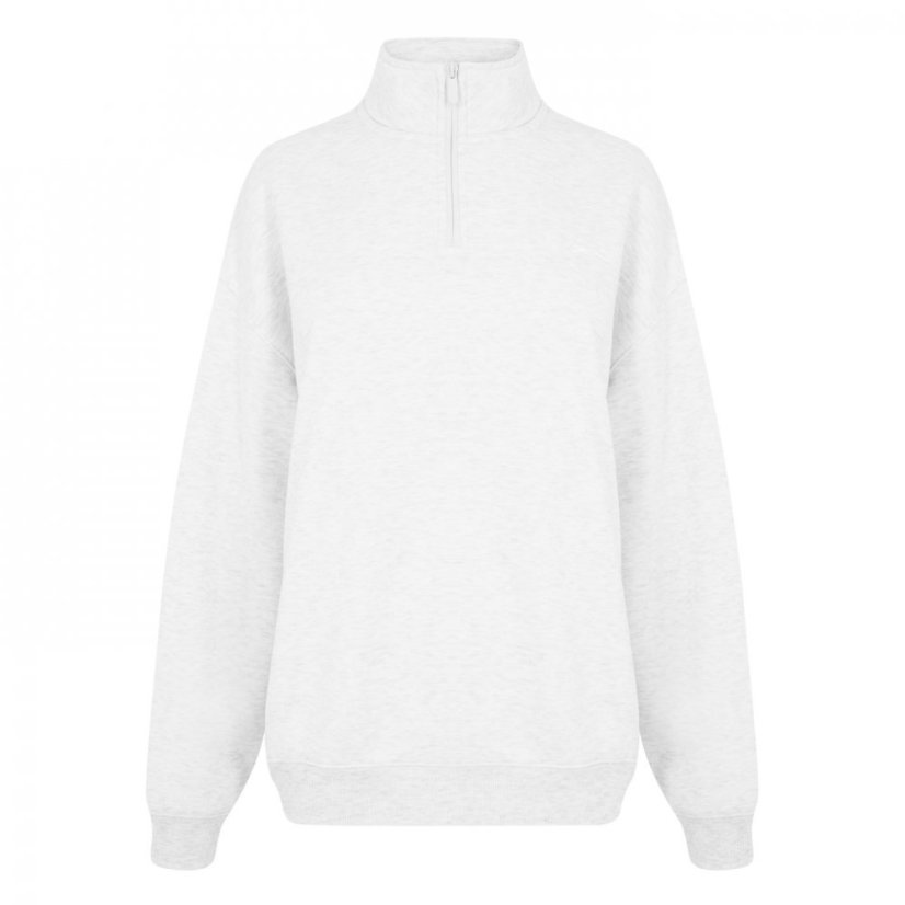 Slazenger Women's Funnel Neck Quarter Zip Sweatshirt Ice Grey Marl