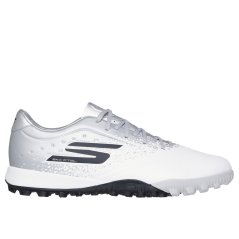 Skechers Razor Academy Adults Astro Turf Football Boots Wht/Slvr