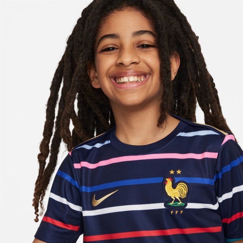 Nike France Academy Pro Home Pre-Match Shirt 2024 Juniors Blue