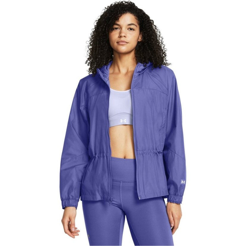 Under Armour Women's Rush Woven Full Zip Performance Training Jacket Purple